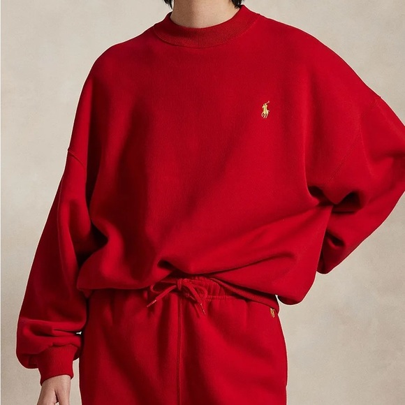 Polo Sport Ralph Lauren Bright Orange Cropped Sweatshirt - Picture 1 of 6